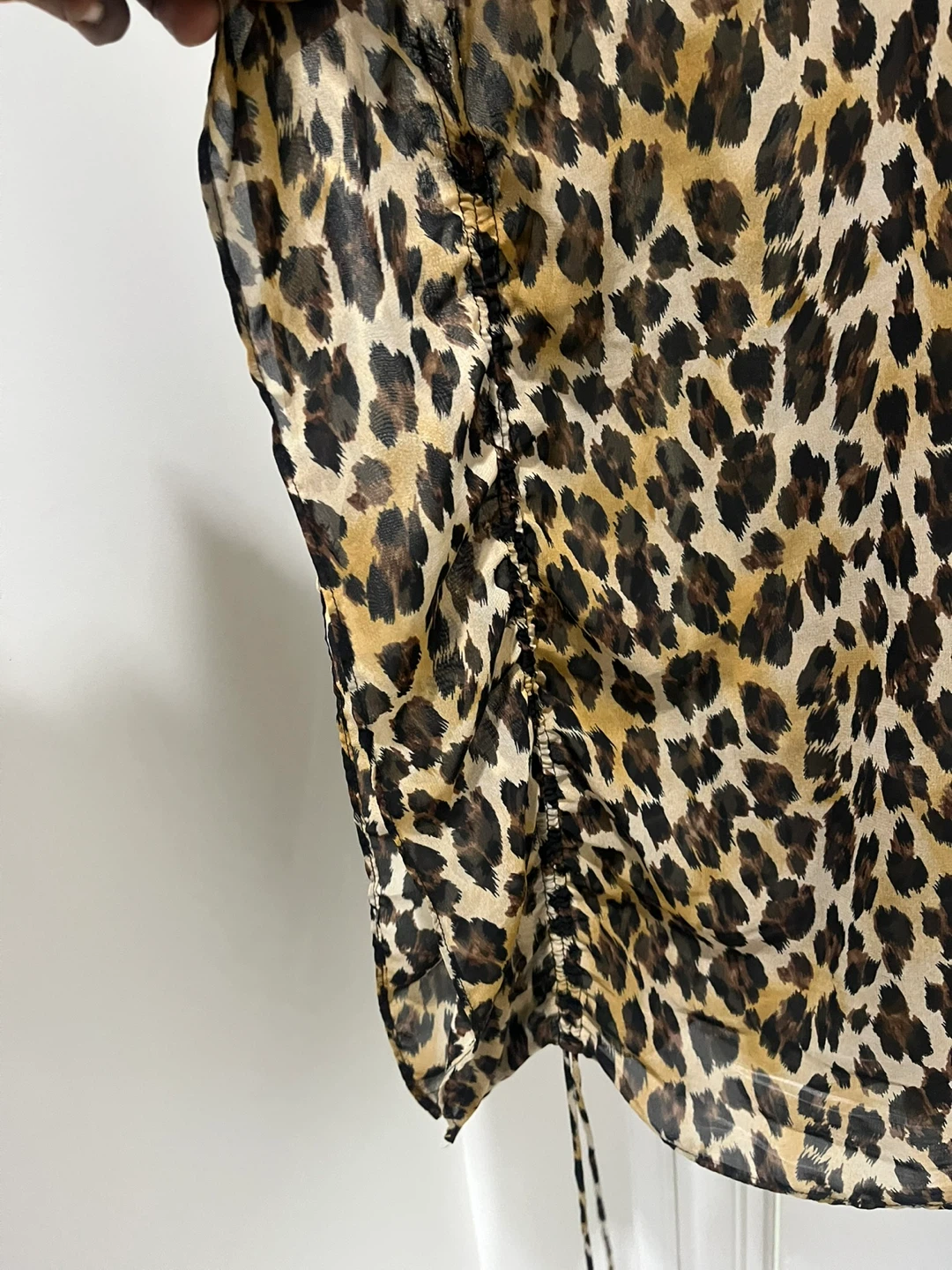 Sheer Leopard Print Kaftan Top - photo 2