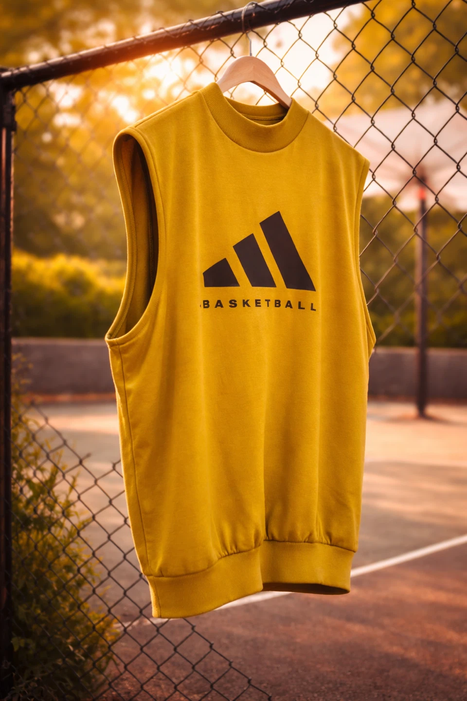 Adidas Sleeveless Basketball Sweatshirt - Yellow