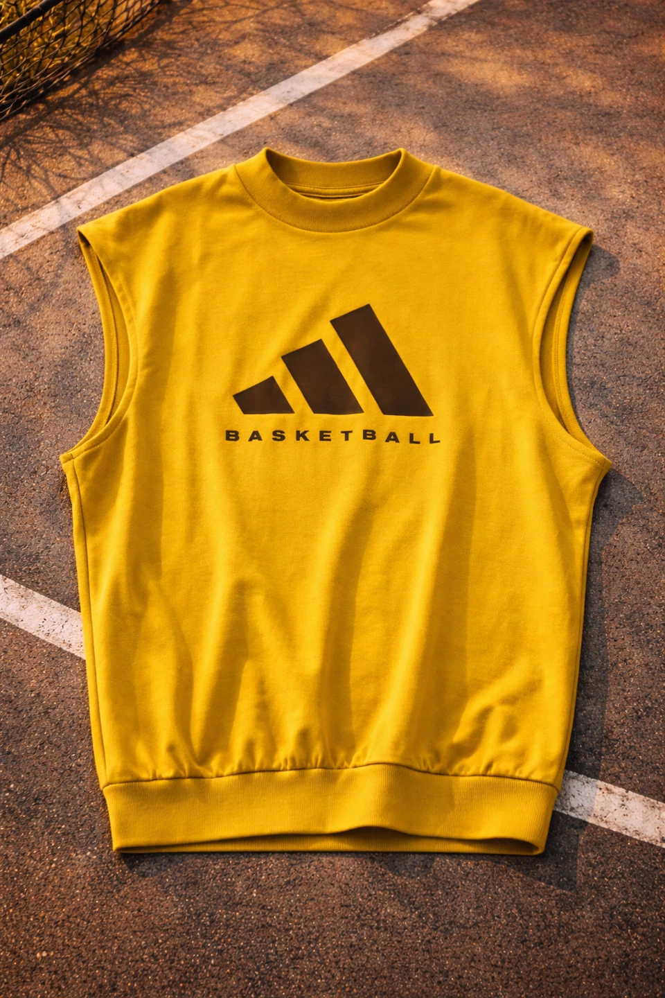 Adidas Sleeveless Basketball Sweatshirt - Yellow - photo 3