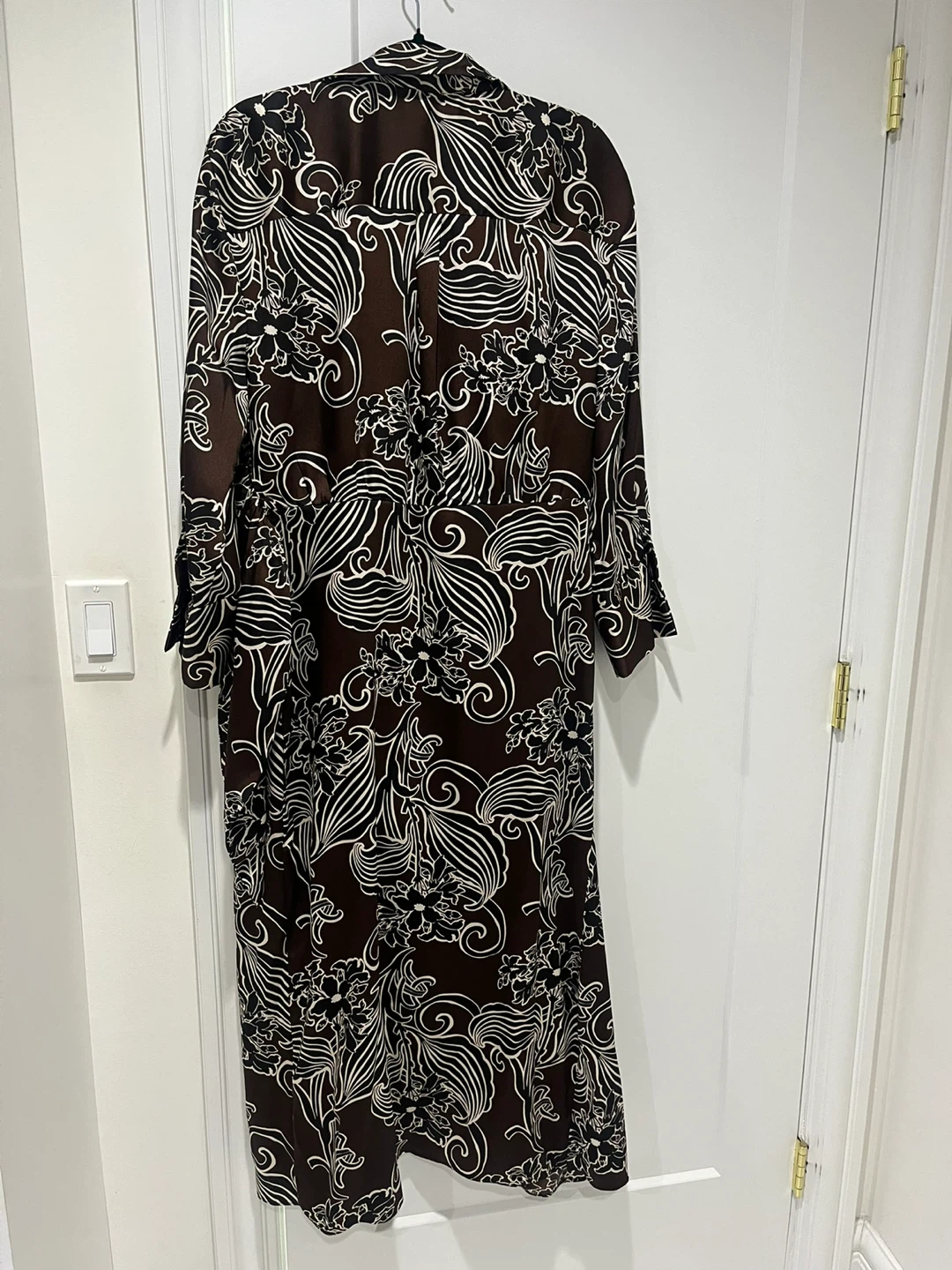 Zara Long Sleeve Printed Maxi Dress