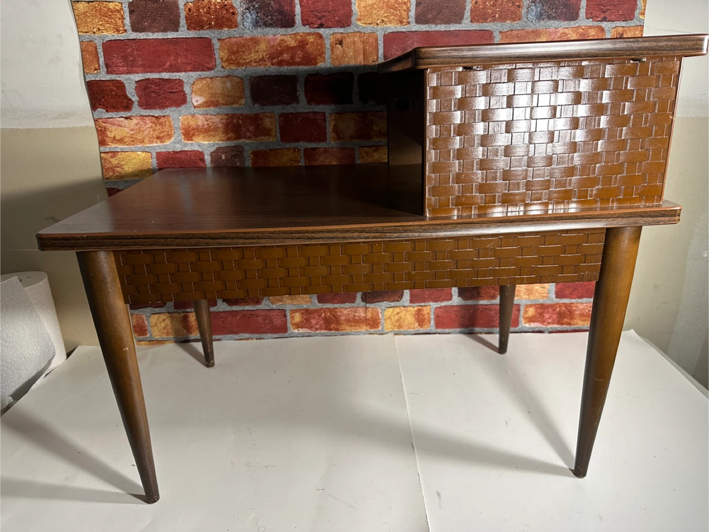 Vintage Mid-Century Side Table with Drawer