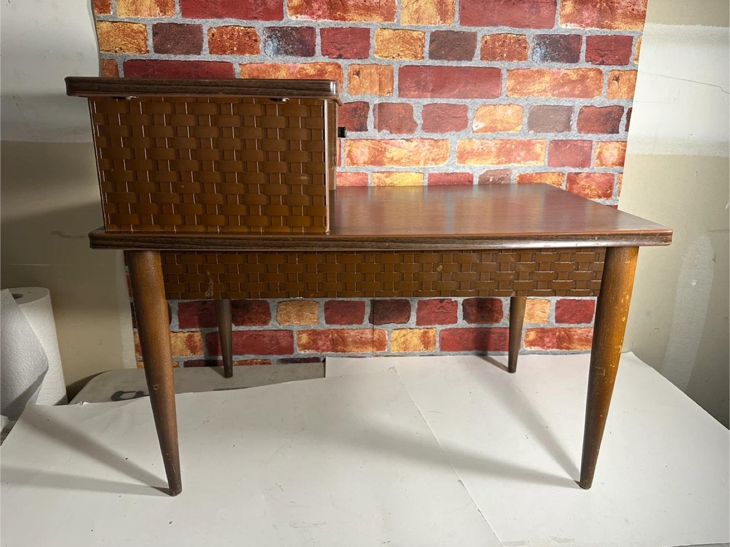 Vintage Mid-Century Side Table with Drawer - photo 5