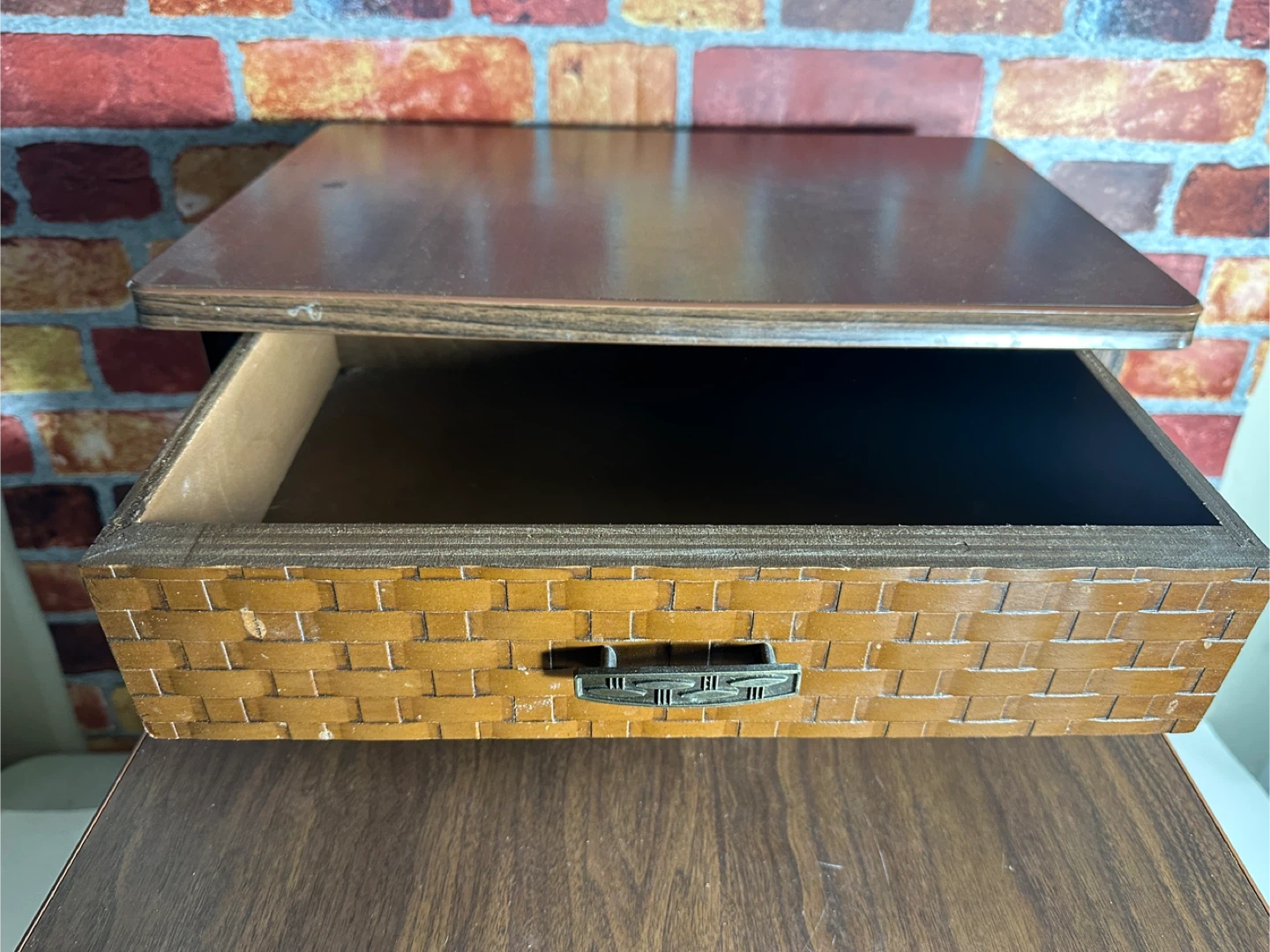 Vintage Mid-Century Side Table with Drawer - photo 4