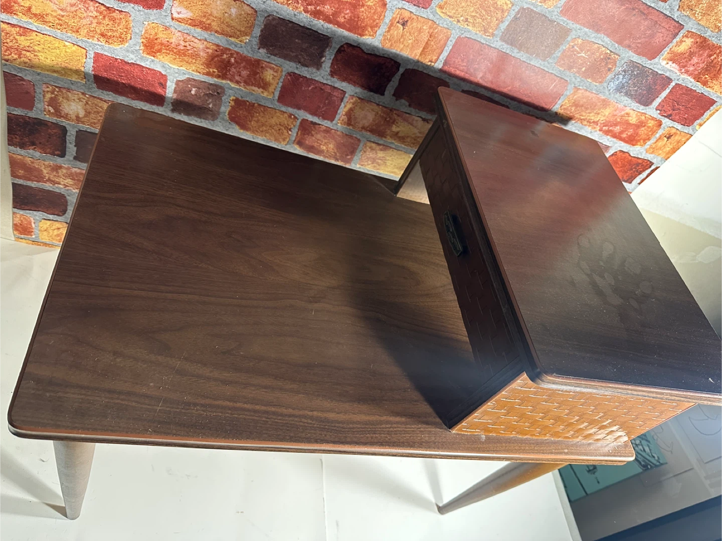 Vintage Mid-Century Side Table with Drawer - photo 2
