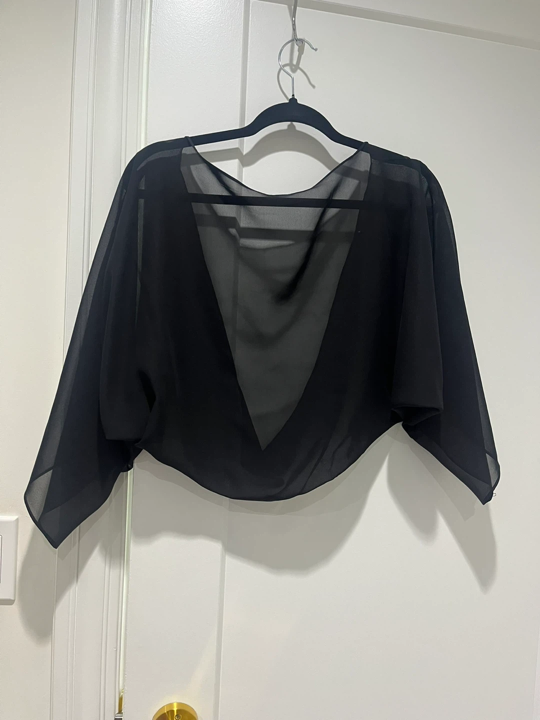 Sheer Black Kimono Style Bolero