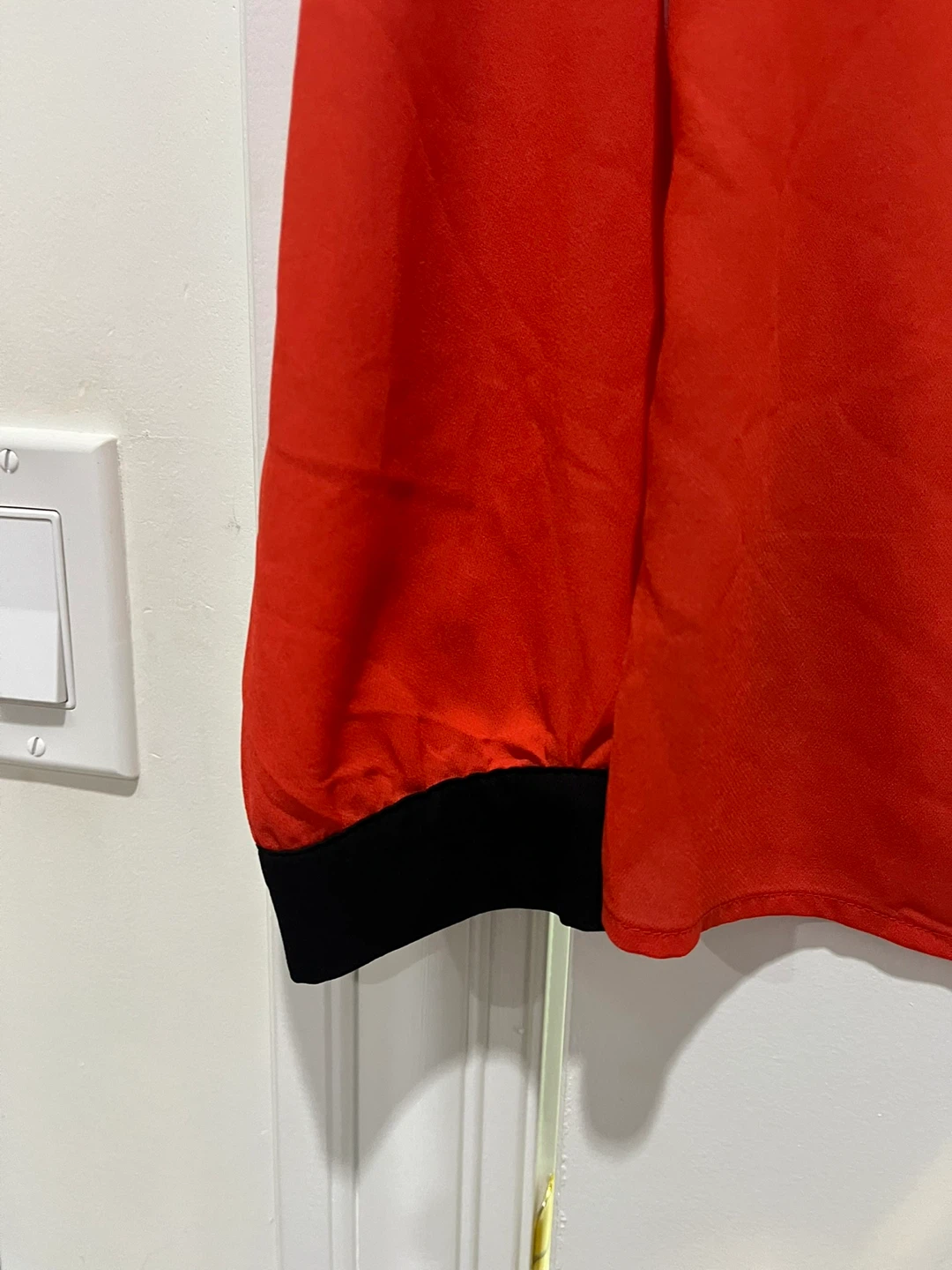 Forever 21 Red & Black Long Sleeve Blouse Size S - photo 3