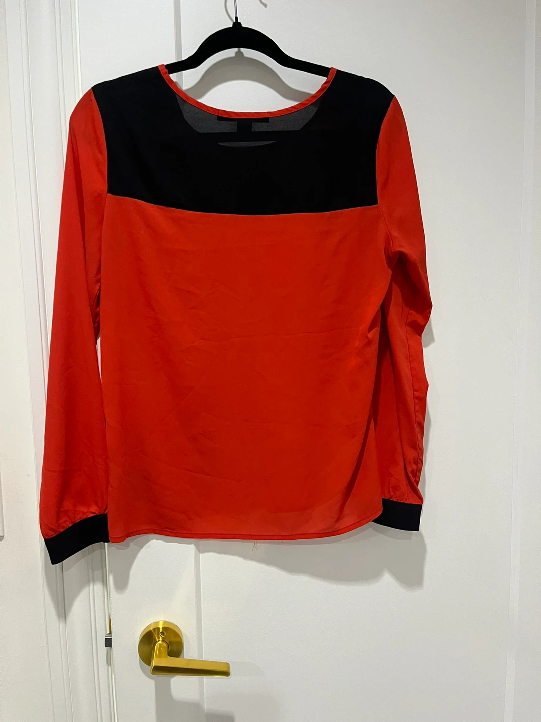 Forever 21 Red & Black Long Sleeve Blouse Size S - photo 2