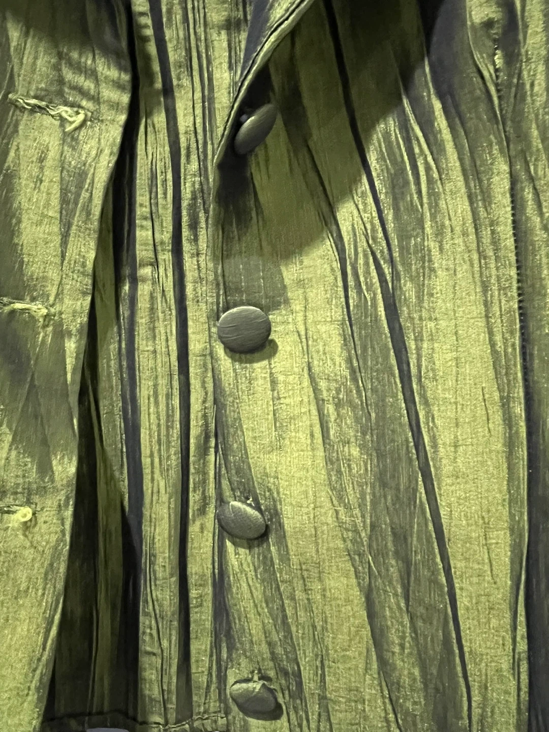 Cleo Green Crinkle Button-Up Blouse - Size S/P
