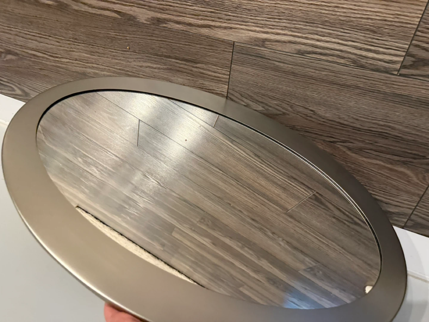 Oval Mirror with Brushed Nickel Frame - photo 4