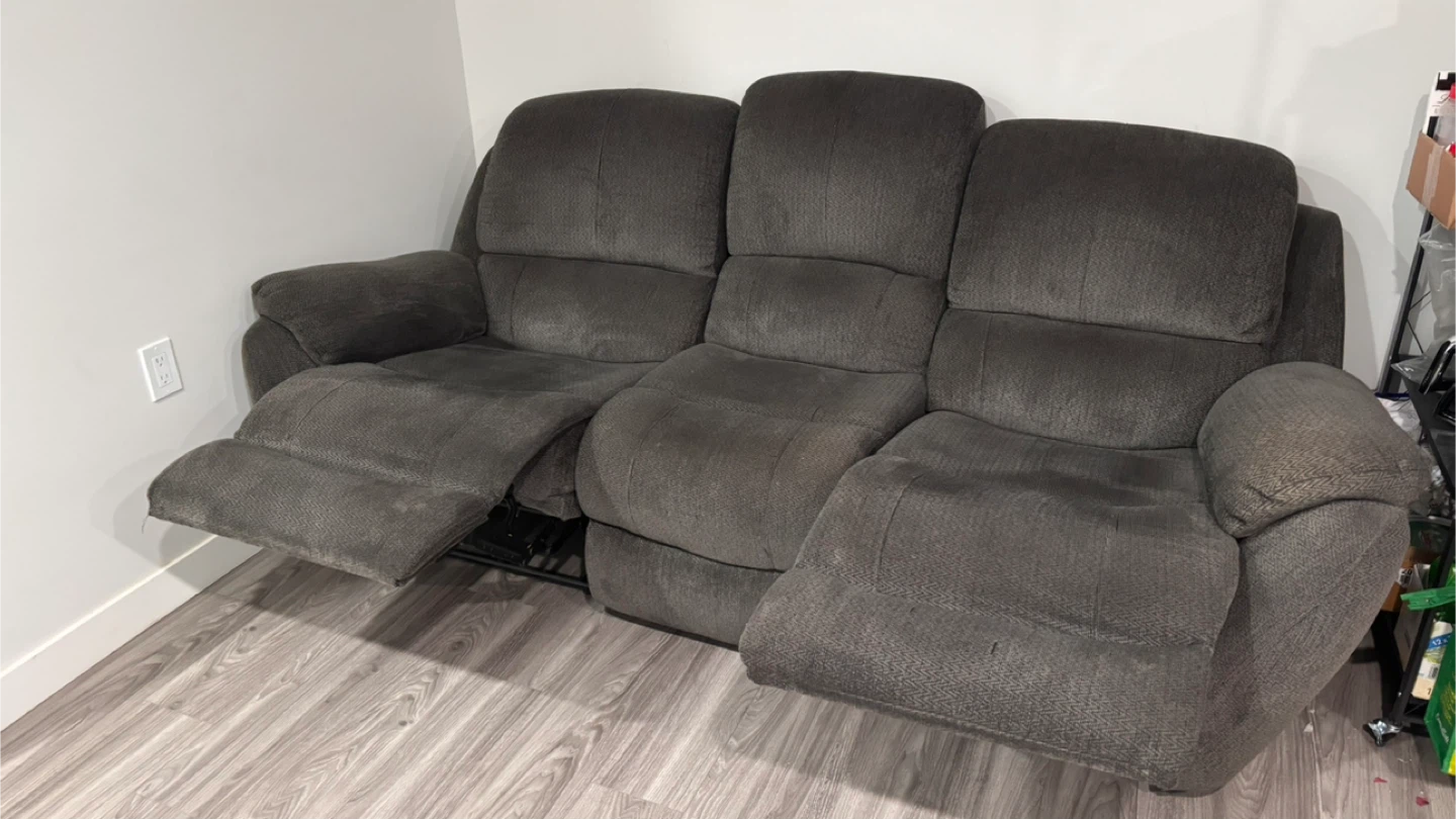 Dark Grey Reclining Sofa - photo 2