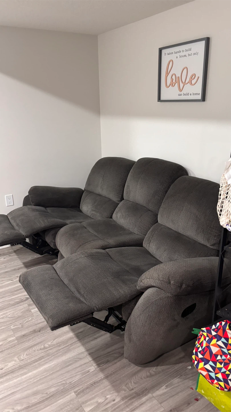 Dark Grey Reclining Sofa