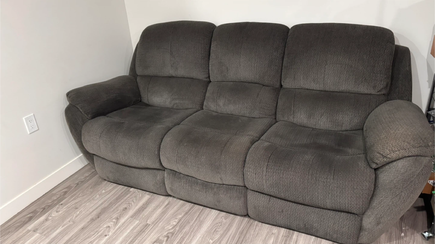 Dark Grey Reclining Sofa - photo 3