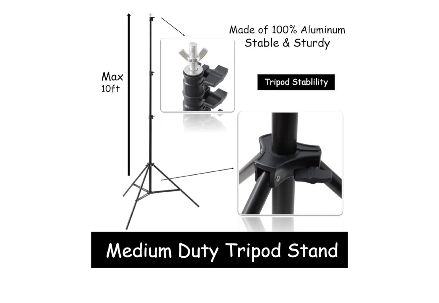 10x20 ft Medium Duty Back Drop Adjustable Stand - photo 3