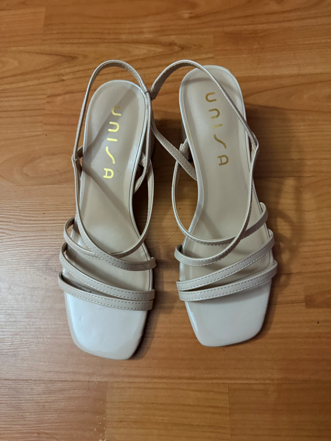 Unisa Women's Beige Strappy Block Heel Sandals