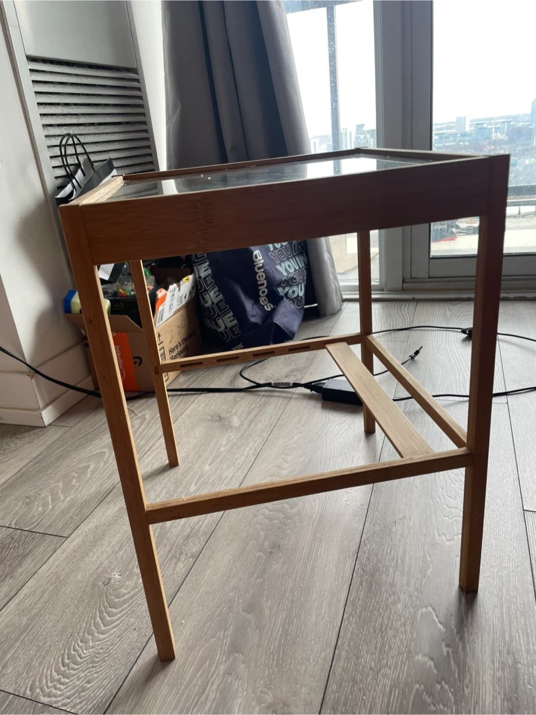 Wooden Glass Side Table - photo 3