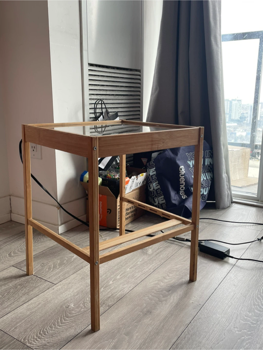 Wooden Glass Side Table - photo 5