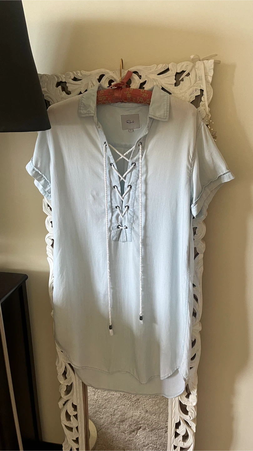 Rails Light Blue Lace-Up Tunic - Size S - photo 2
