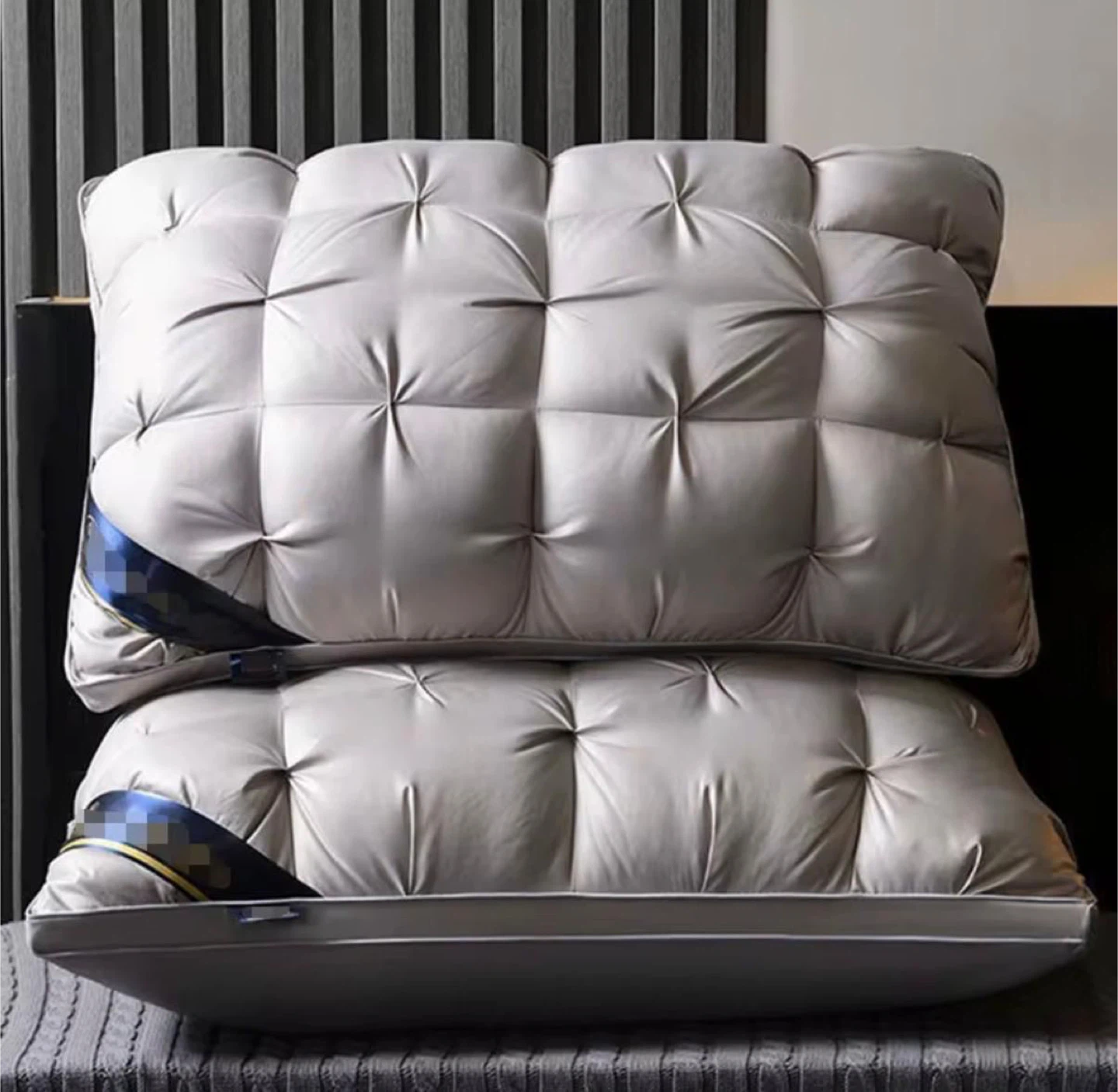 Quilted Pillow - Grey
