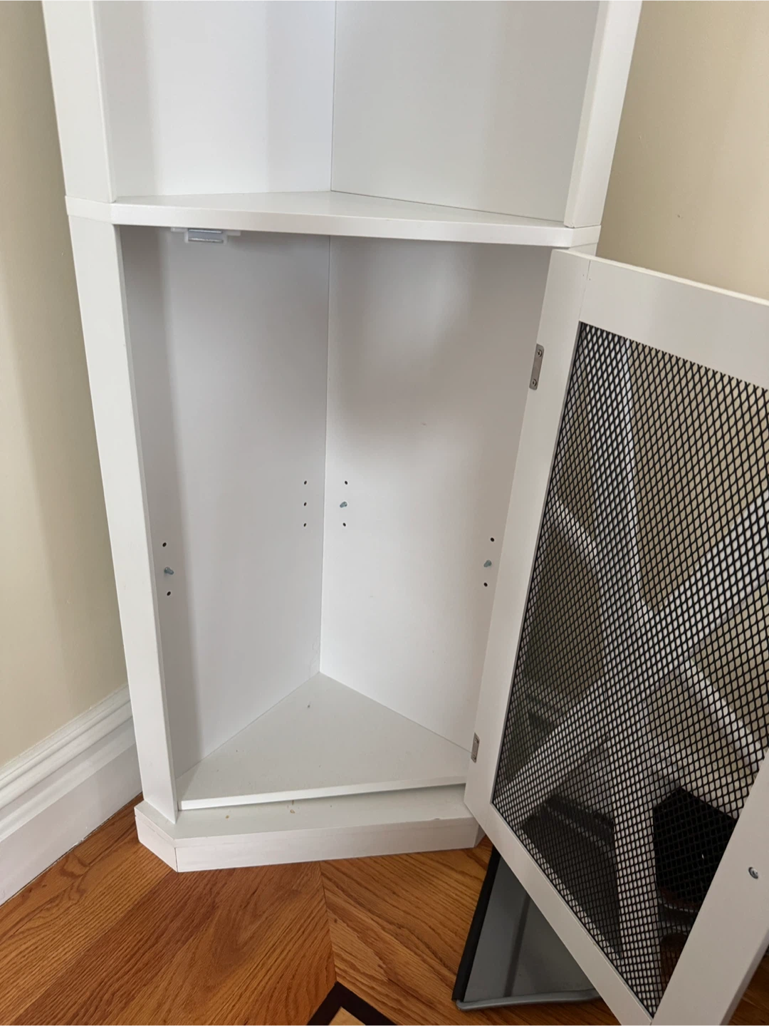 White Corner China Cabinet With Storage - photo 3