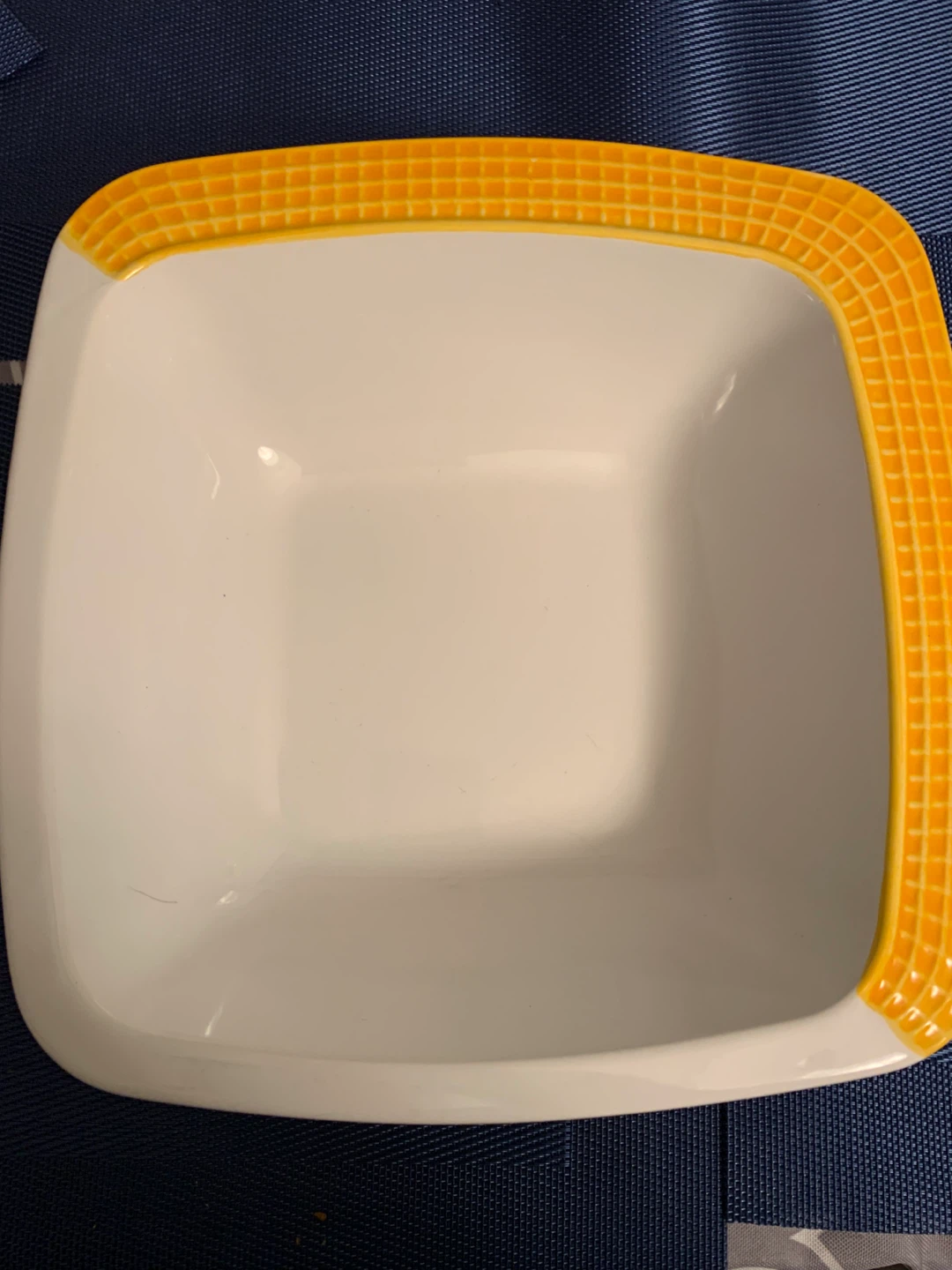 White and Orange Serving Bowl/Dish