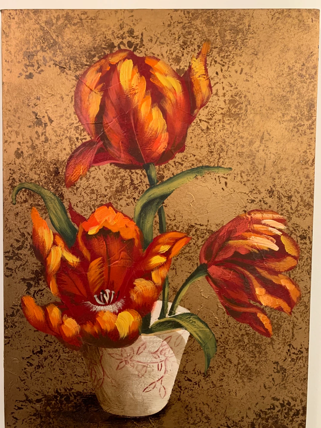 Oil Painting of Tulips in a Vase - photo 2