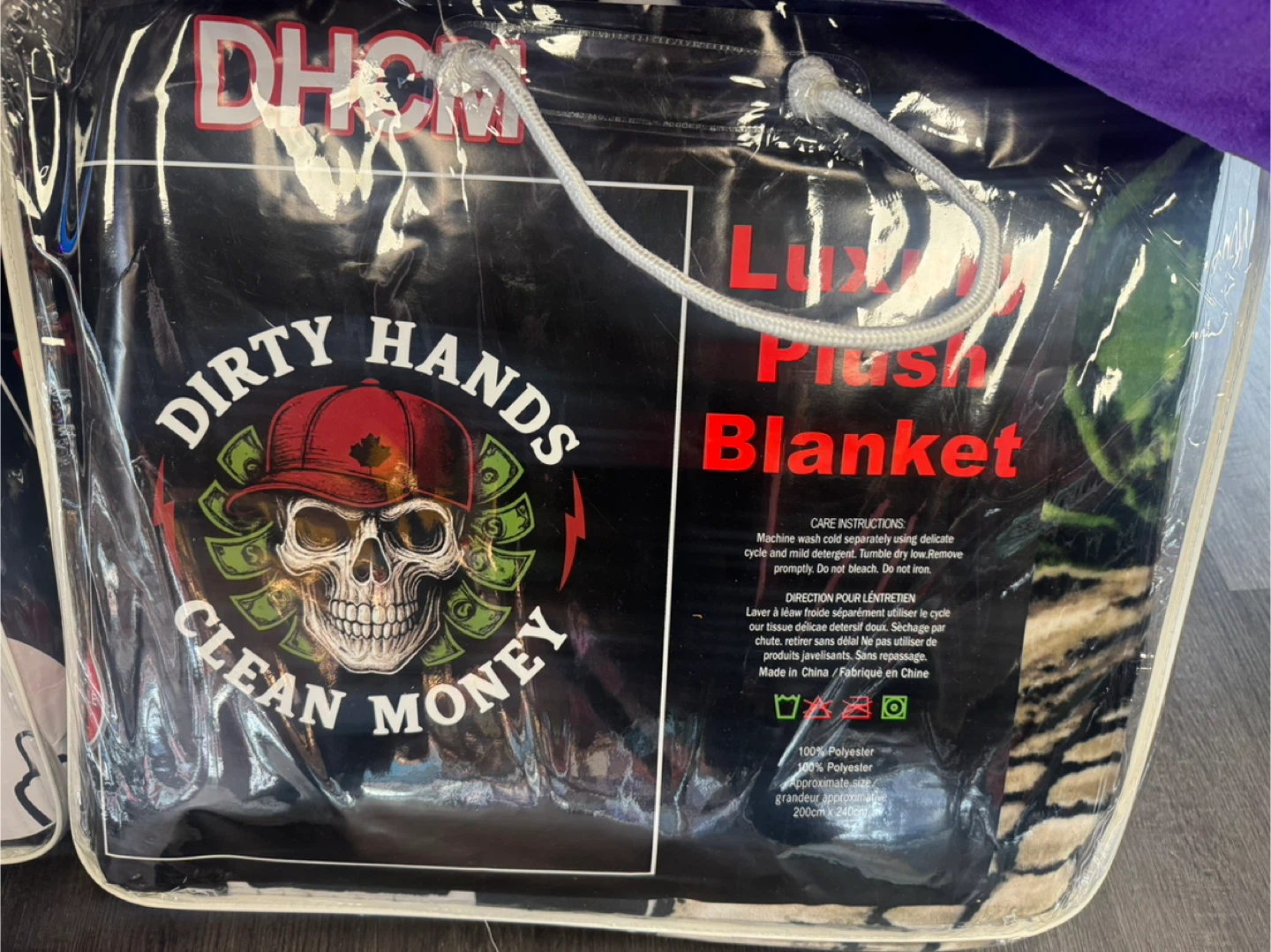 Dirty Hands Clean Money Queen Size  Luxury Plush Blanket