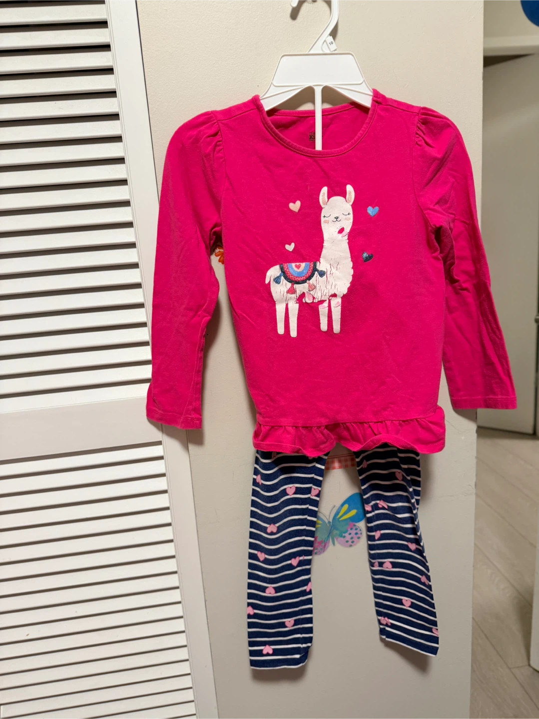 Llama Long Sleeve Shirt and Leggings Set - Size 6