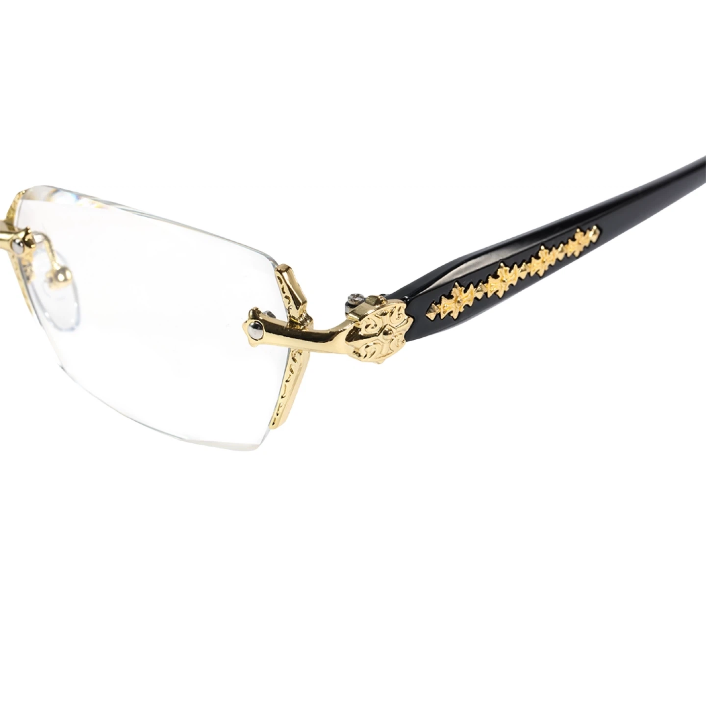 Gold and Black Rimless Eyeglasses - photo 5