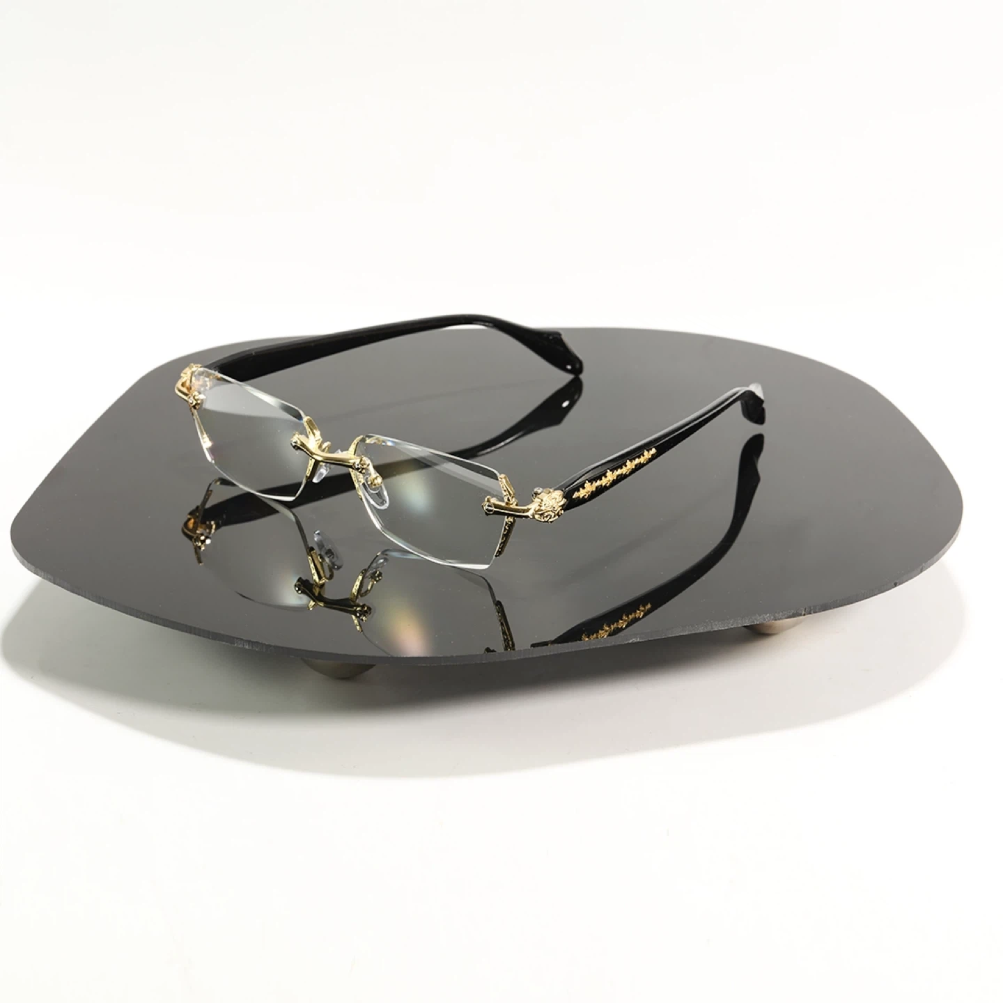 Gold and Black Rimless Eyeglasses - photo 4