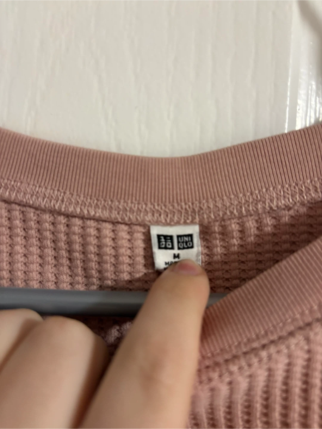 UNIQLO Women's Pink Waffle Knit T-Shirt Size M - photo 2
