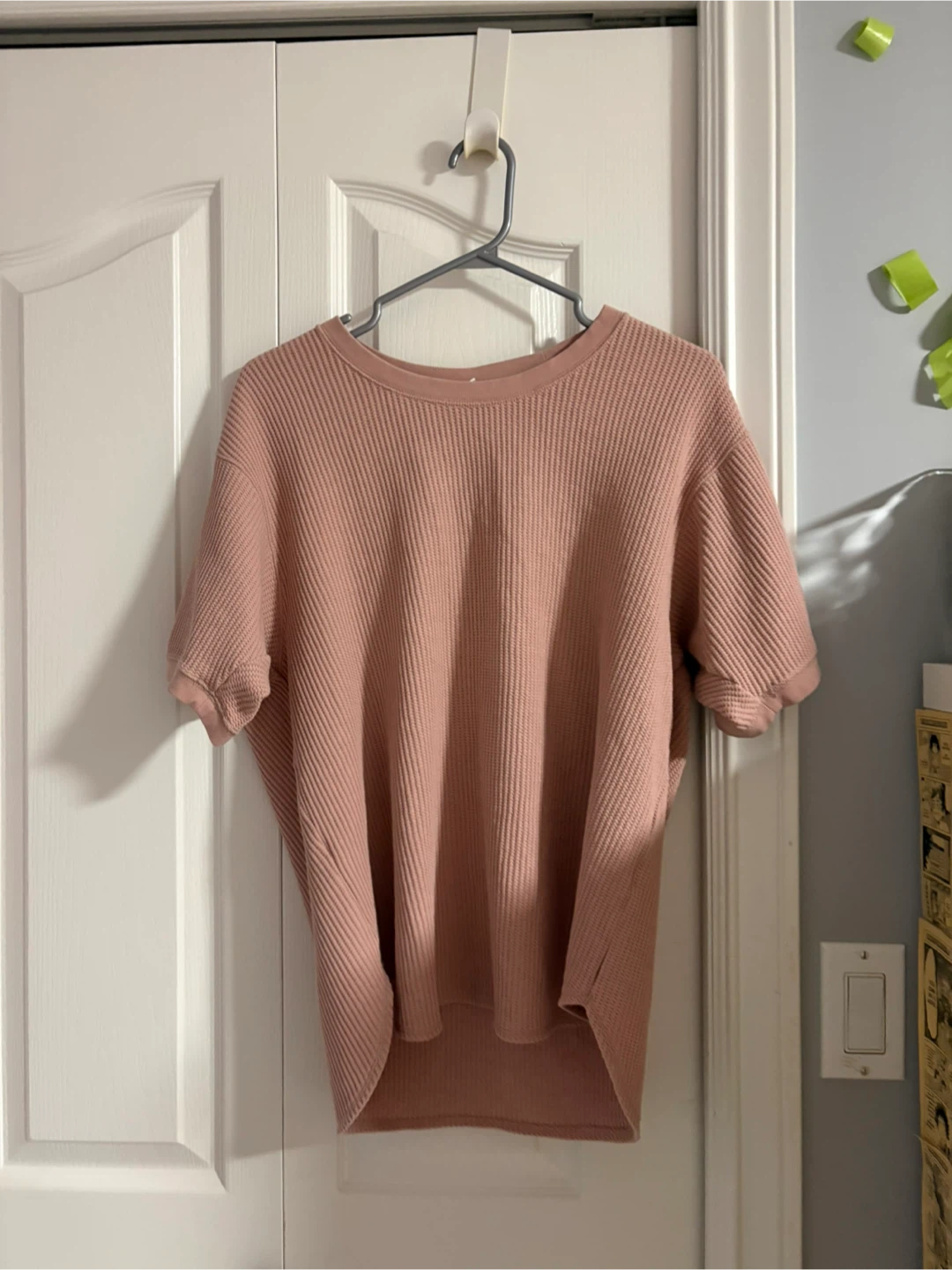 UNIQLO Women's Pink Waffle Knit T-Shirt Size M