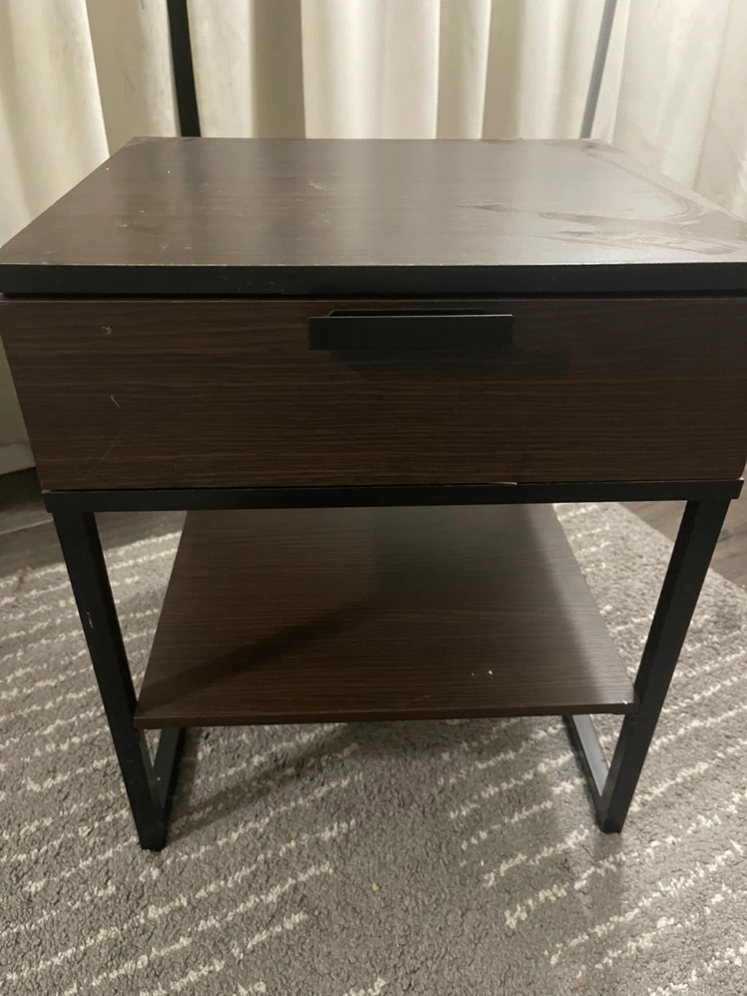 Two-Tiered Side Table with Drawer