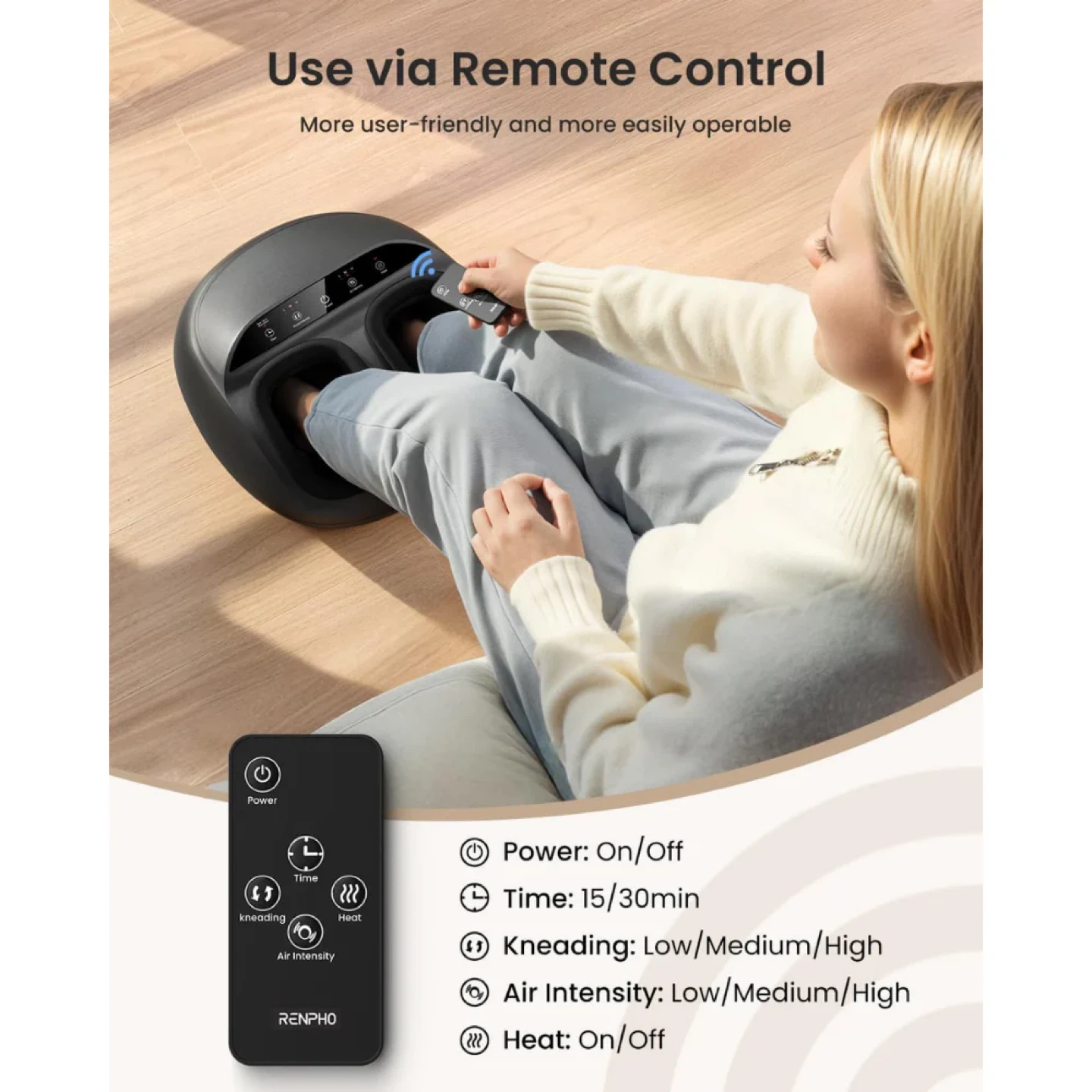 RENPHO Foot Massager with Heat and Remote - photo 5