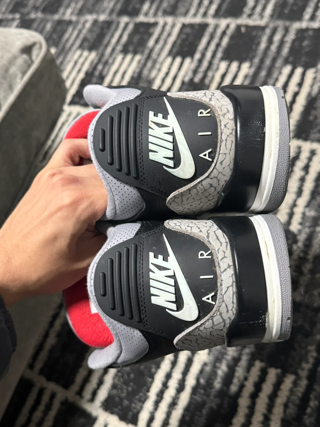 Size 9.5 - Air Jordan 3 Retro OG 2024 Black Cement - photo 5