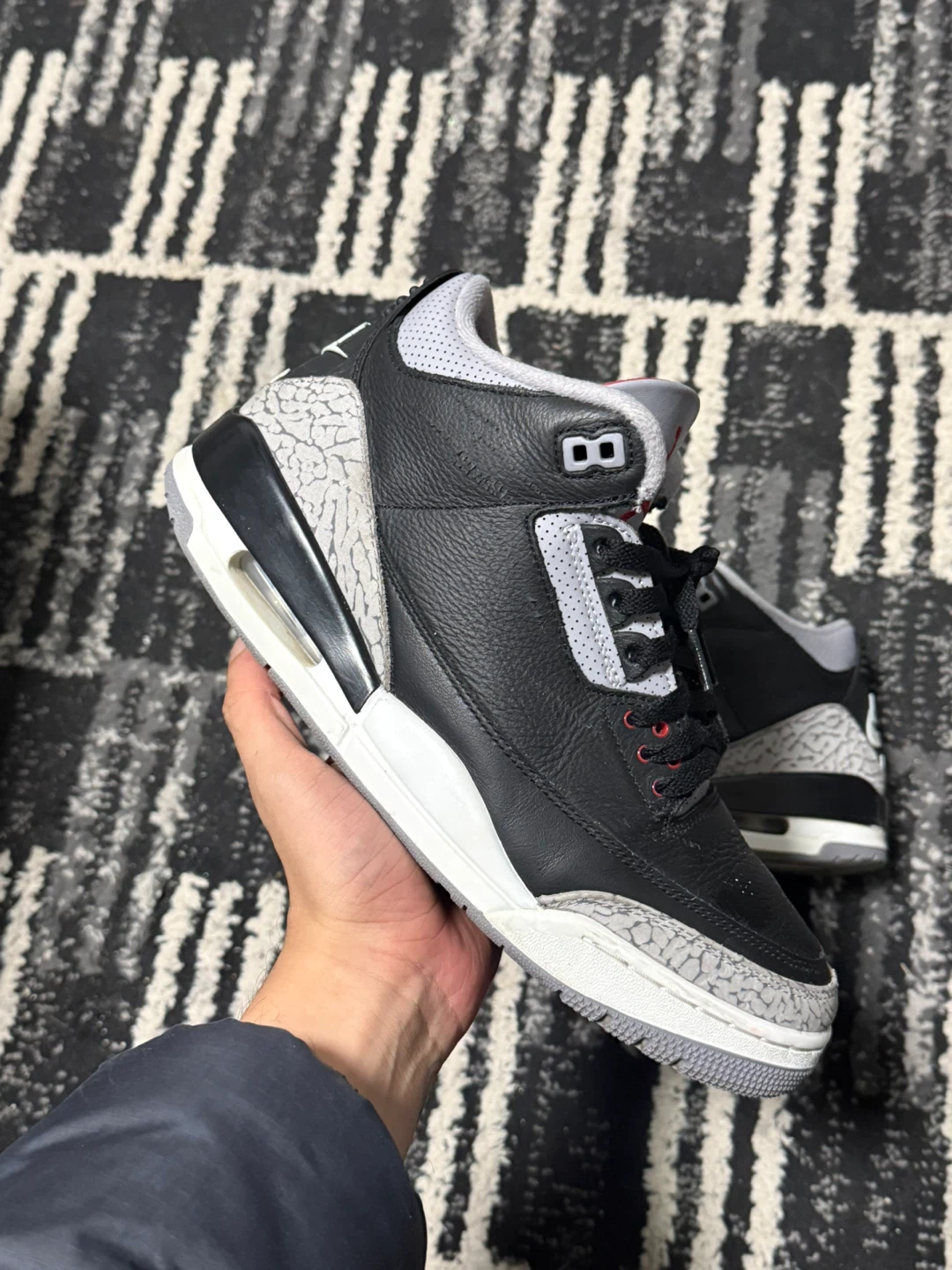 Size 9.5 - Air Jordan 3 Retro OG 2024 Black Cement