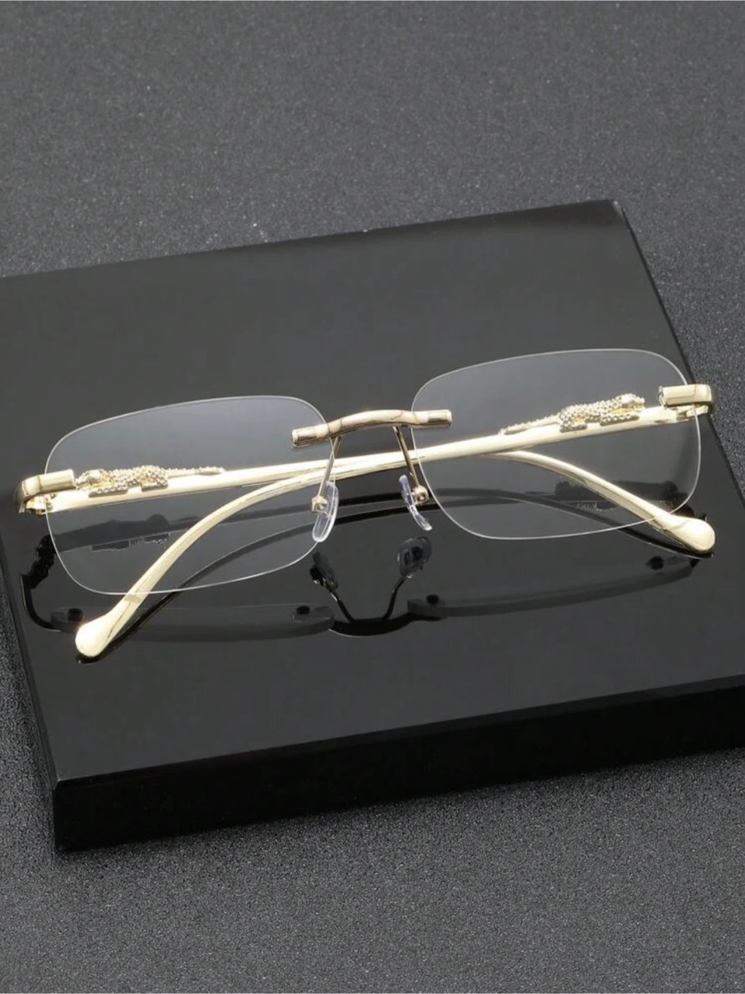 Rimless Gold Cat-Embellished Eyeglasses - photo 2