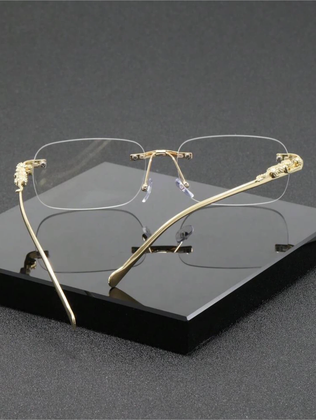 Rimless Gold Cat-Embellished Eyeglasses - photo 3