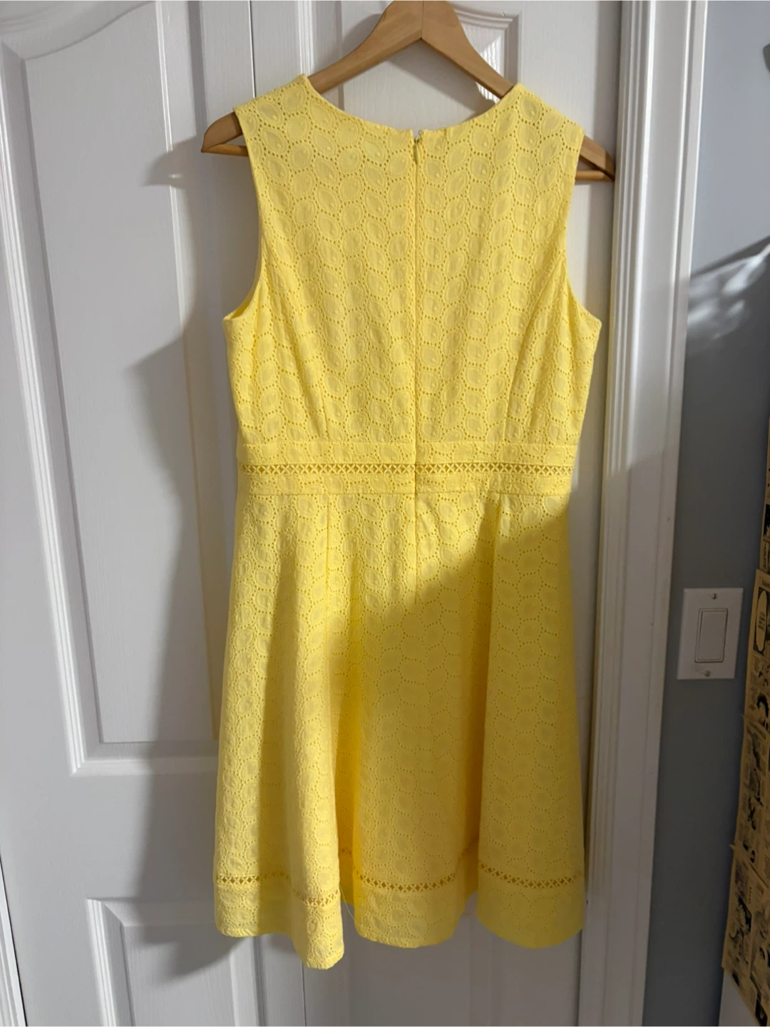 Calvin Klein Yellow Eyelet Fit and Flare Dress - Size 10P - photo 2