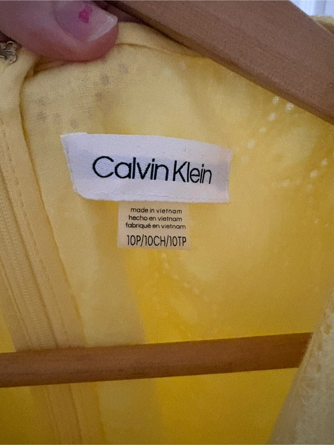 Calvin Klein Yellow Eyelet Fit and Flare Dress - Size 10P - photo 3