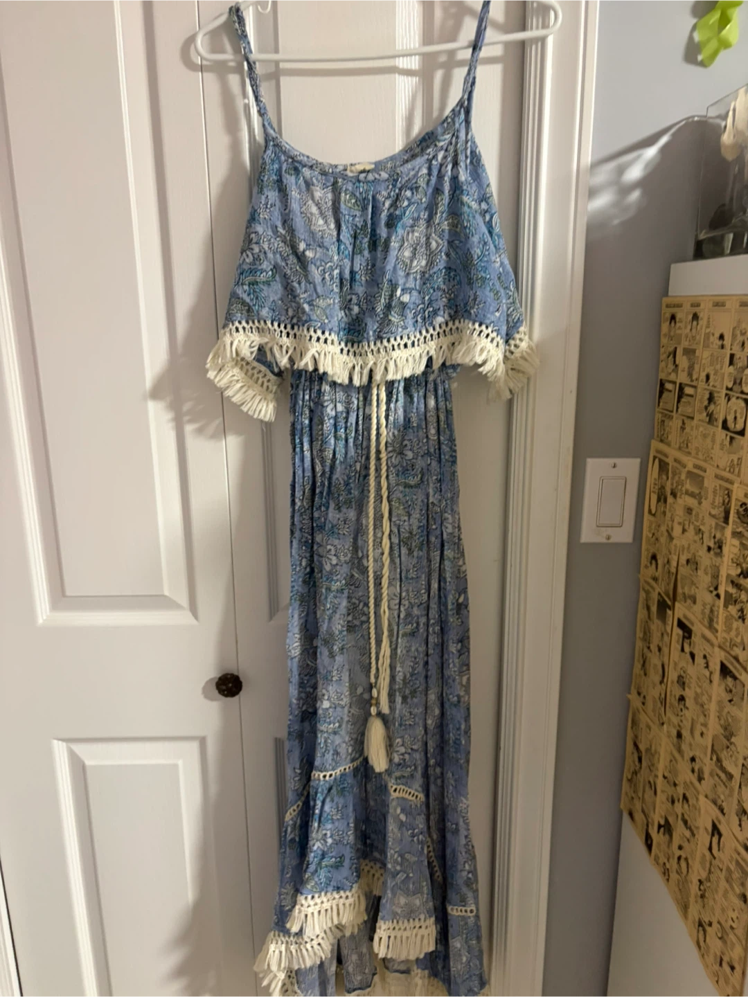 Boho Madrid Blue Floral Maxi Dress