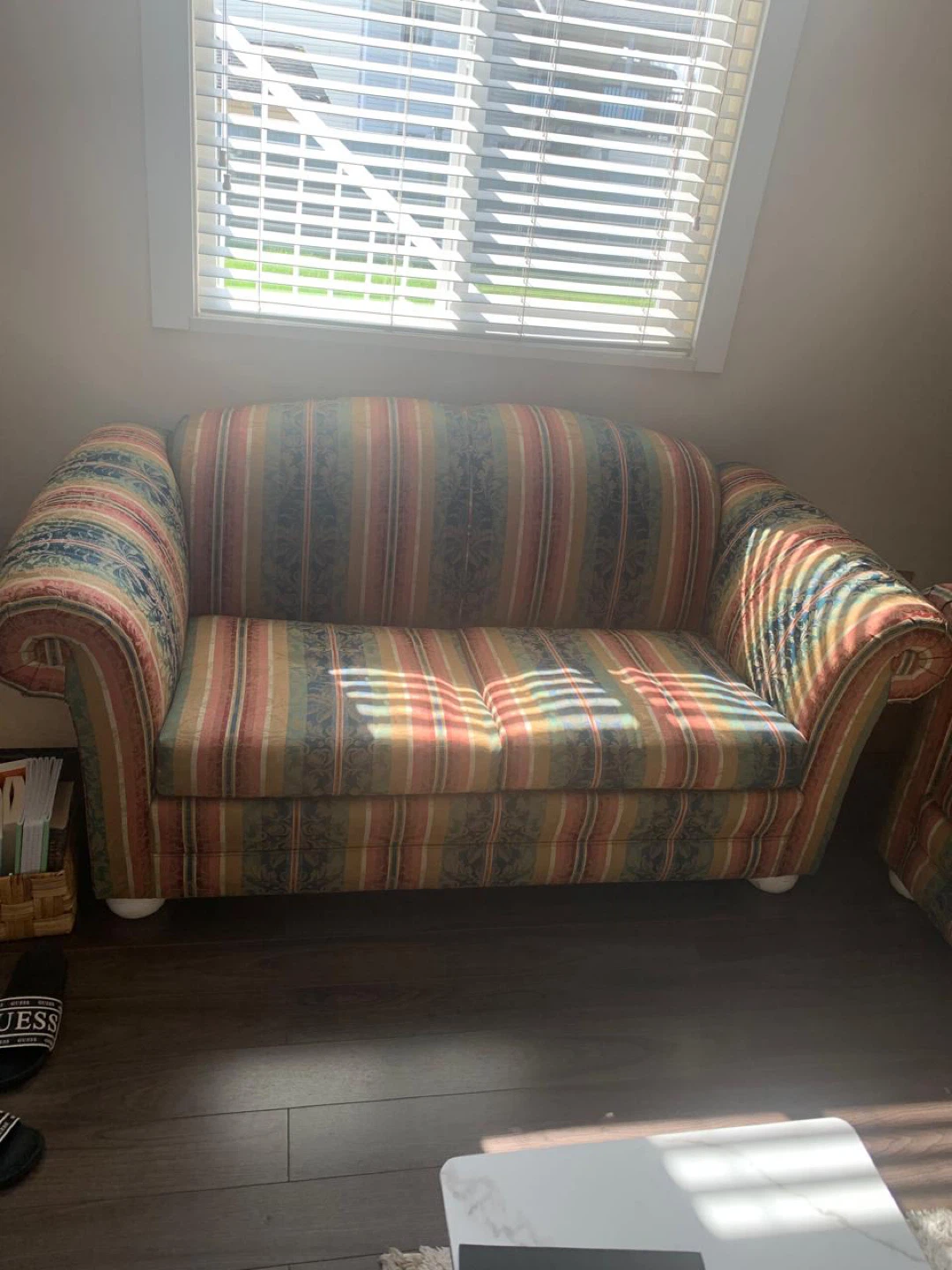 Striped Loveseat and Sofa Set - photo 2