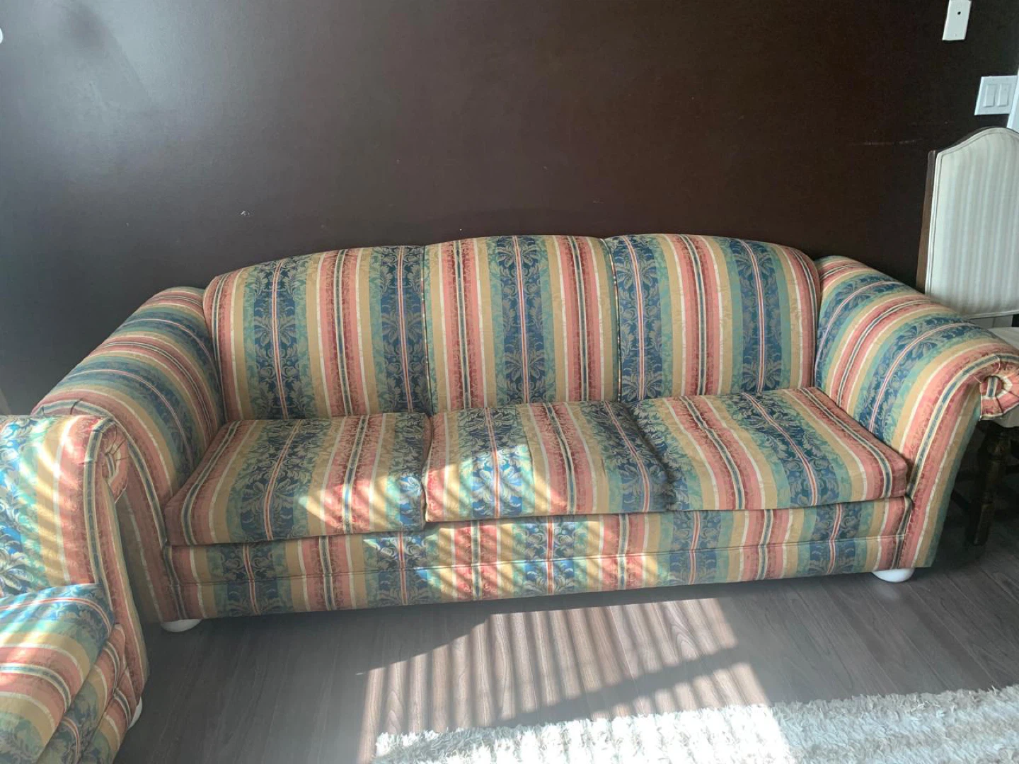 Striped Loveseat and Sofa Set