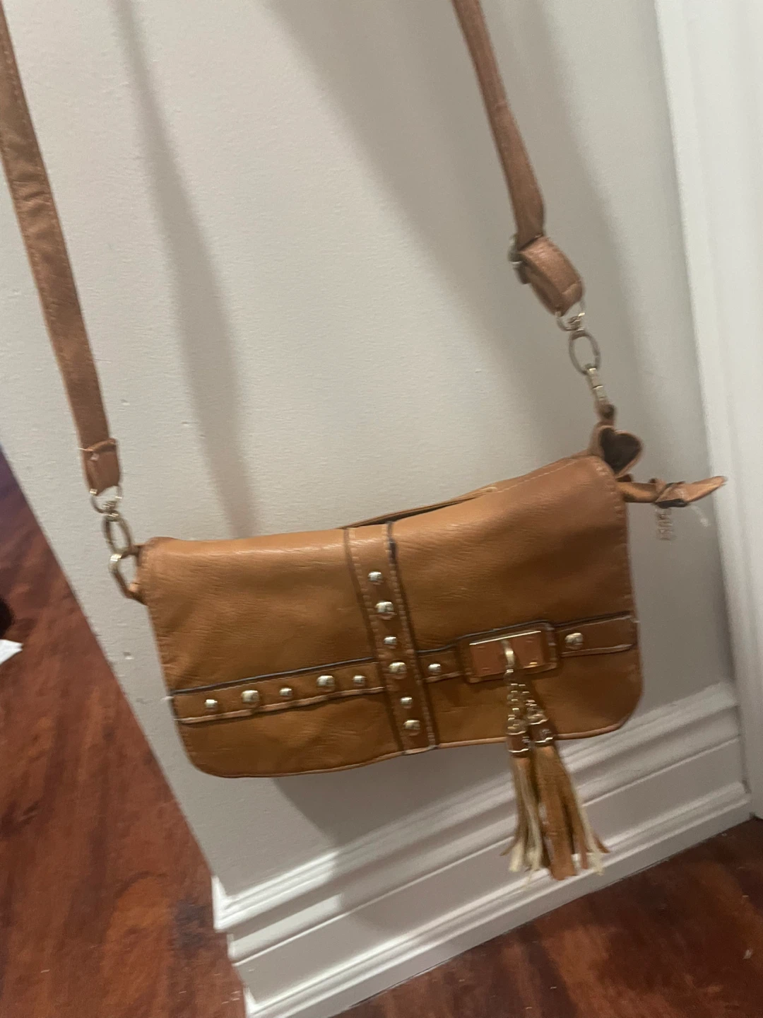Brown Faux Leather Clutch Purse with Tassel - photo 3