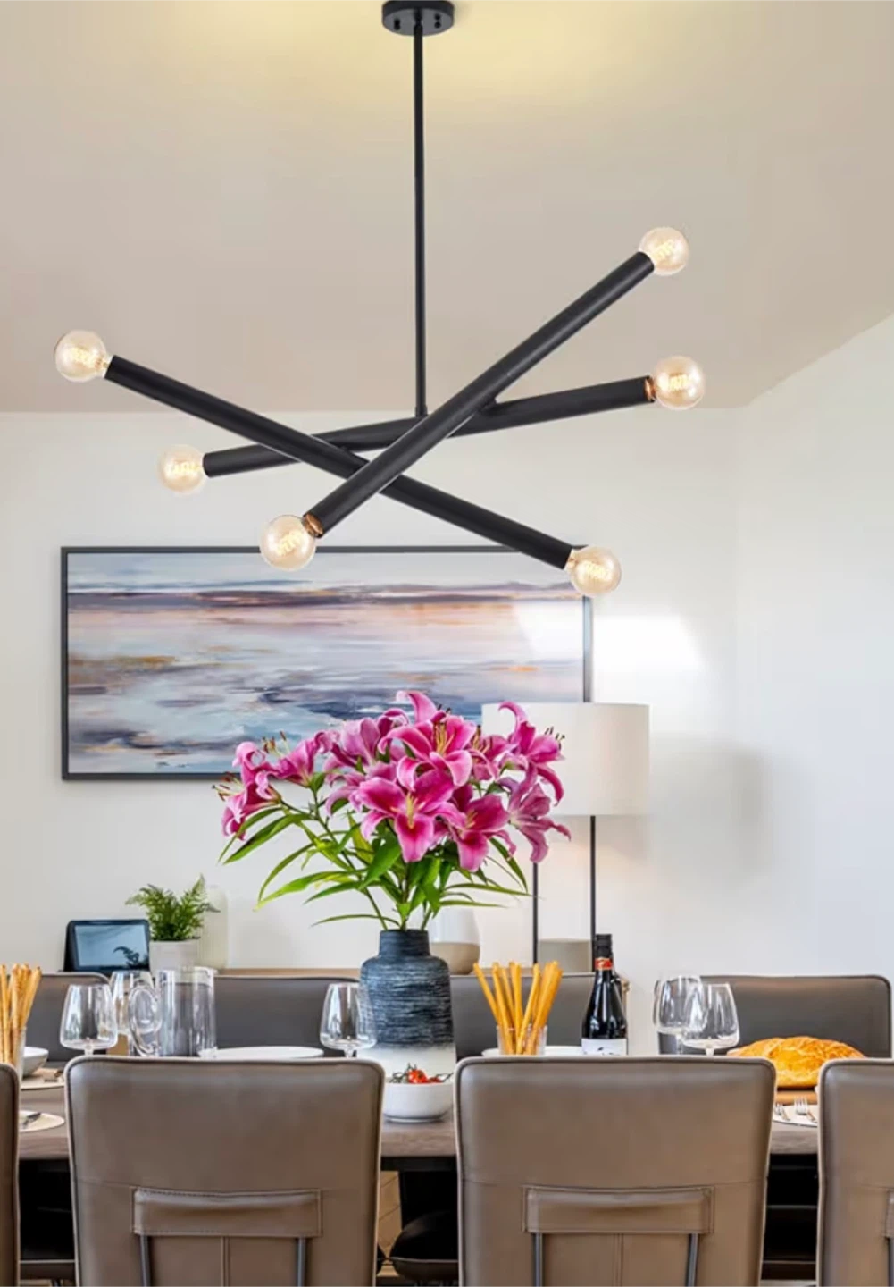 Modern Black Chandelier Pendant Light Fixture