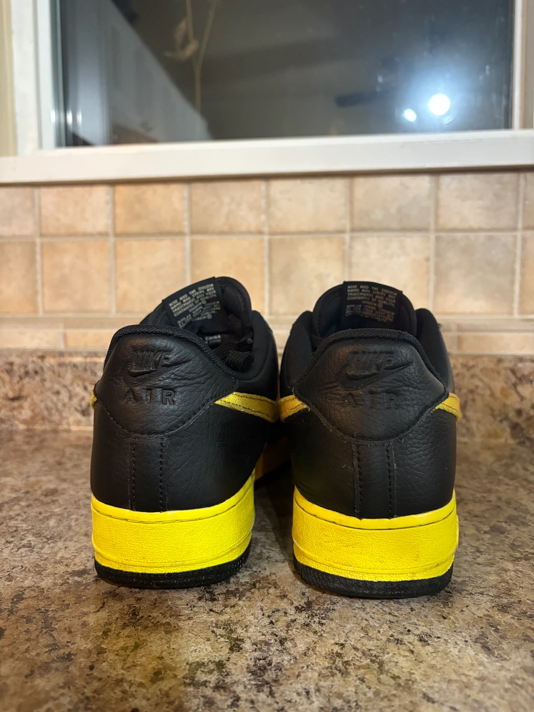 Nike Air Force 1 Men's Black & Orange Leather Sneakers - photo 2