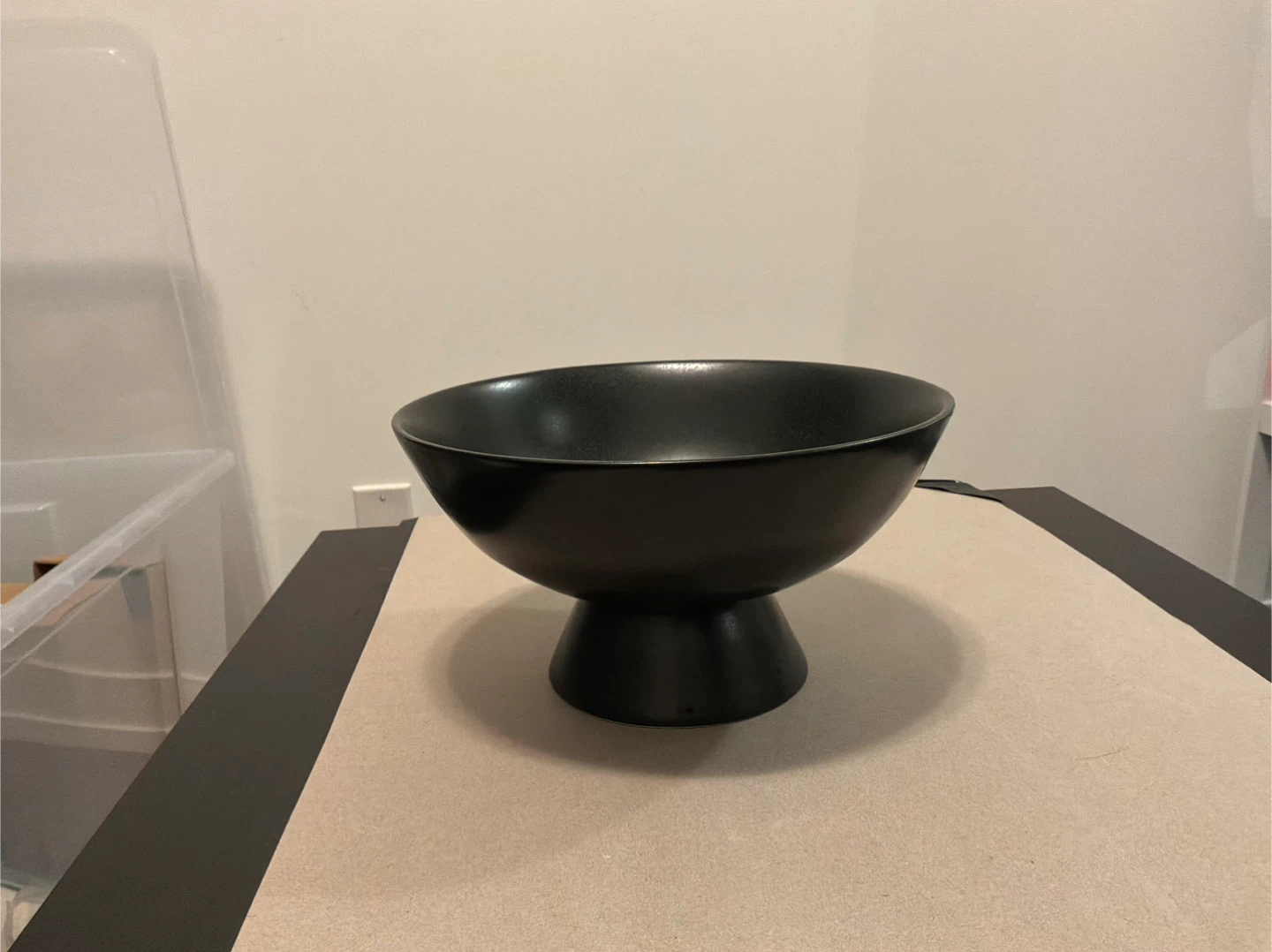 Black Pedestal Salad / Serving Bowl - photo 3