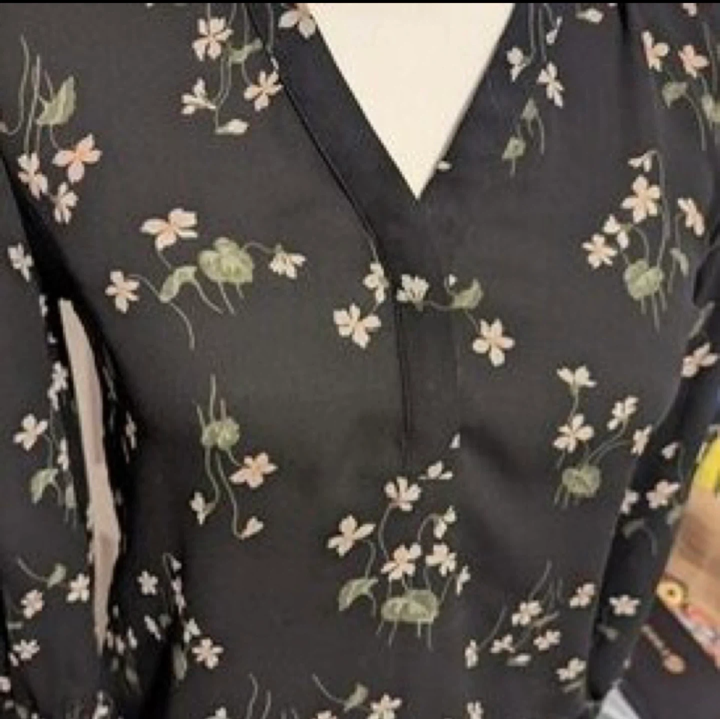 Ann Taylor Black Floral Blouse, Size Medium - Brand New!