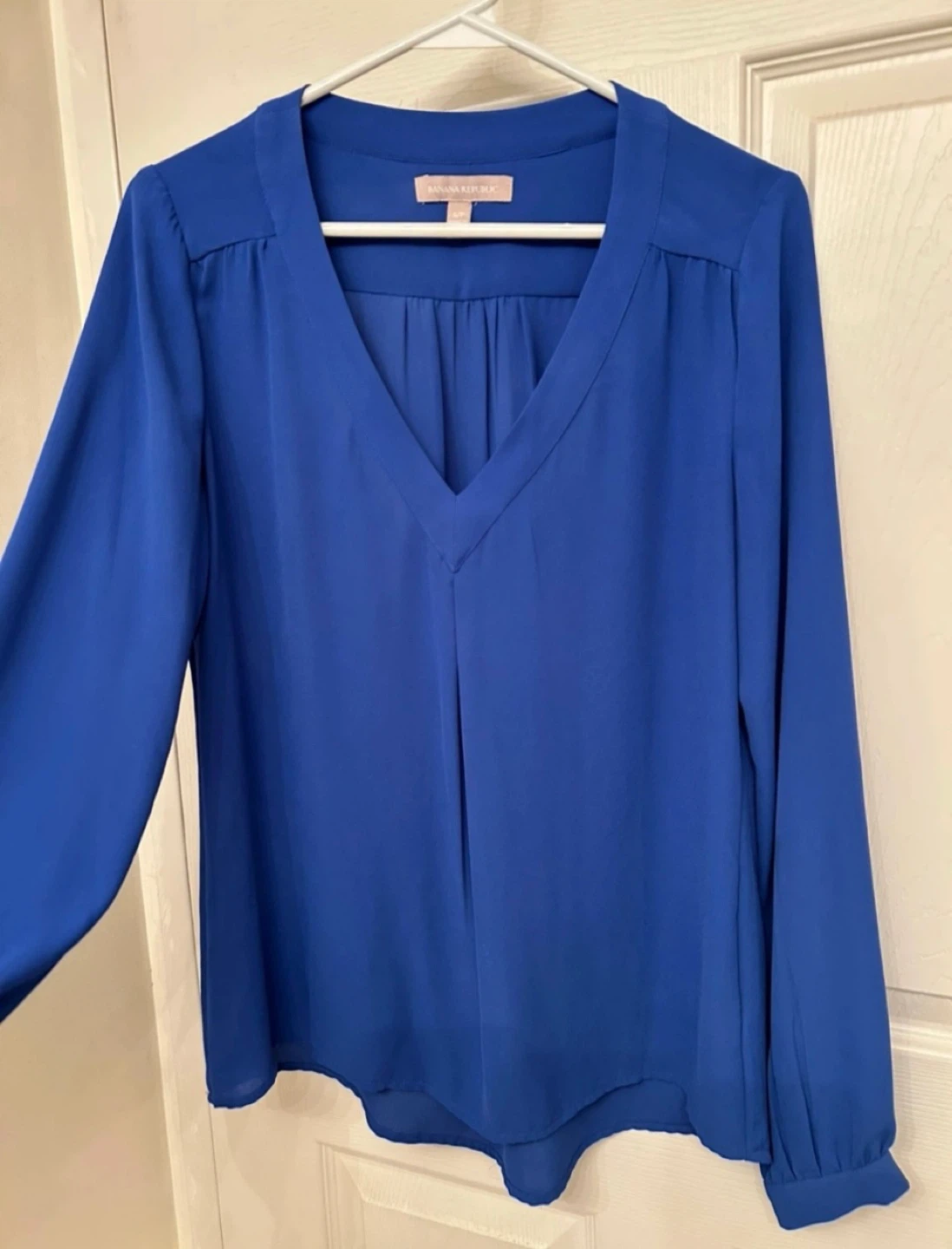 Banana Republic Royal Blue V-Neck Blouse