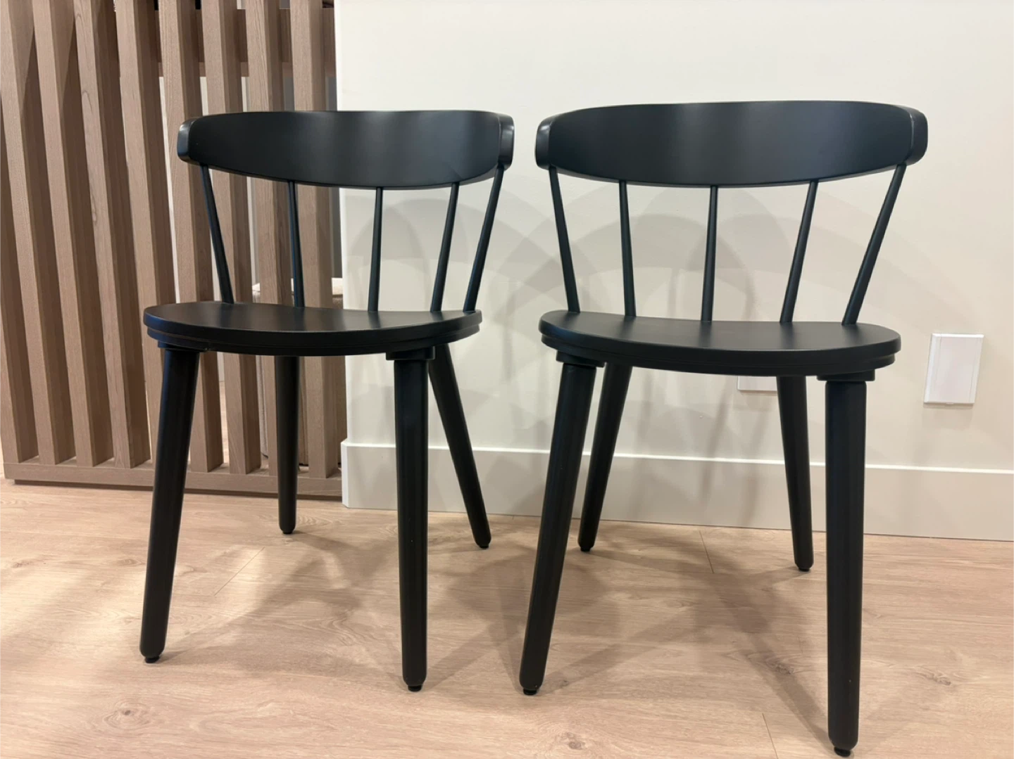 Set of 2 Black Wooden Dining Chairs - photo 2