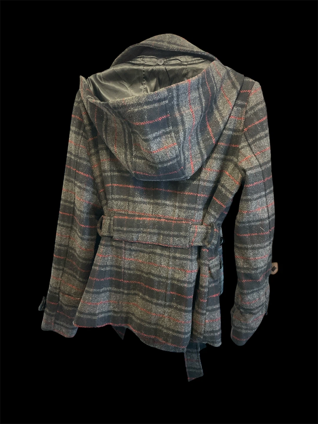 🥕 Marlyn & Me Women's Plaid Wool Blend Pea Coat Size S - photo 2